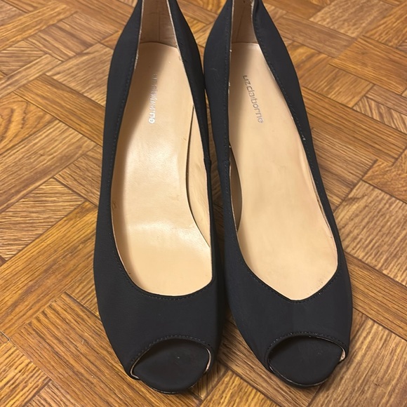 Liz Claiborne Black Open Toe Heels - Picture 1 of 2
